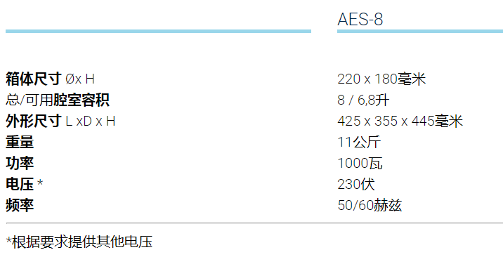 無(wú)需干燥臺(tái)式垂直載荷的***壓滅菌器-AES-8參數(shù)